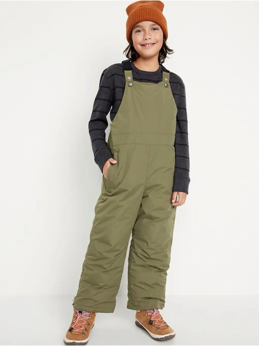 Old Navy Olive Green Kids' Insulated Bib Jumpsuit